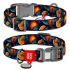 Collar WauDog Nylon Obroża nylonowa z QR-paszportem, plastikowy fastex, wzór POMARAŃCZE, 20mm/28-40cm