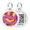 Collar WauDog Smart ID Zawieszka z QR-paszportem okrągła 3cm banany na różu