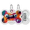 Collar WauDog Smart ID Zawieszka z QR-paszportem kość 4x3cm zębate potwory
