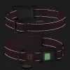 Collar WauDog Nylon Mono Obroża nylonowa odblaskowa z QR-paszportem, plastikowy fastex, M 20mm/28-40cm jasnozielona