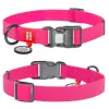 Collar Waterproof Obroża wodoodporna z QR-paszportem, plastikowy fastex, S 15mm/25-35cm różowa