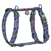 Collar WauDog Nylon Szelki nylonowe anatomiczne w kształcie litery H, z QR-paszportem, plastikowy fastex, wzór FIGA, rozmiar M 20mm