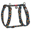 Collar WauDog Nylon Szelki nylonowe anatomiczne w kształcie litery H, z QR-paszportem, plastikowy fastex, wzór POMARAŃCZE, rozmiar S 15mm