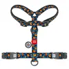 Collar WauDog Nylon Szelki nylonowe anatomiczne w kształcie litery H, z QR-paszportem, plastikowy fastex, wzór POMARAŃCZE, rozmiar S 15mm