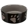 Trixie Miska ceramiczna czarna w szare łapki 1,4L/20cm [TX-24533]