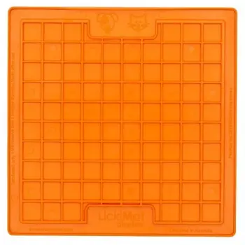 LickiMat Playdate Kwadrat miękki pomarańczowy