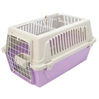 Ferplast Atlas 20 Open - transporter z otwieranym sufitem beżowo-fioletowy [73016099]