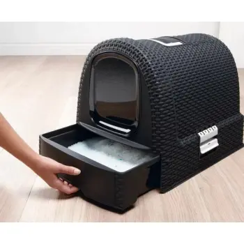 Curver Toaleta z filtrem dla kota grafitowo-biała