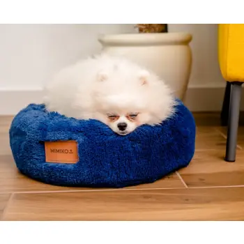 MIMIKO Pets Legowisko Shaggy okrągłe M 45cm chabrowe