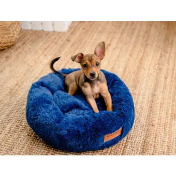 MIMIKO Pets Legowisko Shaggy okrągłe M 45cm chabrowe