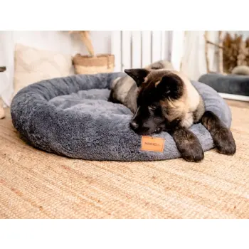 MIMIKO Pets Legowisko Shaggy okrągłe XXL 100cm grafitowe