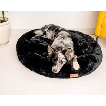 MIMIKO Pets Legowisko Shaggy okrągłe XXL 100cm czarne