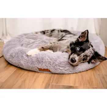 MIMIKO Pets Legowisko Shaggy okrągłe XXL 100cm szare