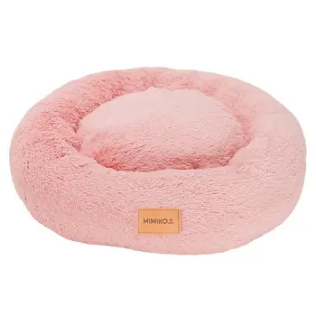 MIMIKO Pets Legowisko Shaggy okrągłe L 60cm różowe