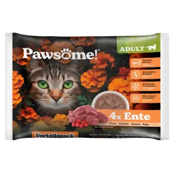 Pawsome Adult Ente - kaczka saszetki 4x85g