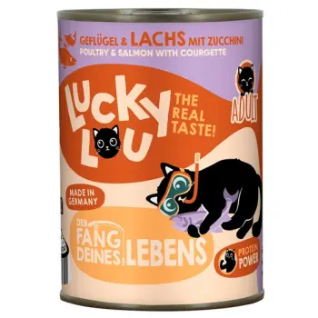 Lucky Lou Lifestage Adult Drób i łosoś puszka 400g