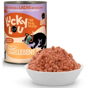 Lucky Lou Lifestage Adult Drób i łosoś puszka 400g
