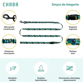 CHABA Smycz z amortyzatorem do biegania Story III L 25mm/280cm Carnival