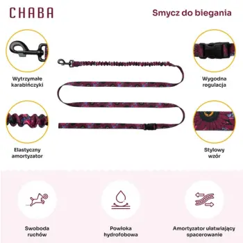CHABA Smycz z amortyzatorem do biegania Story III L 25mm/280cm Lakota