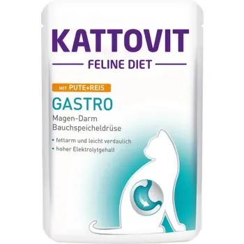 Kattovit Feline Diet Gastro indyk i ryż saszetka 85g