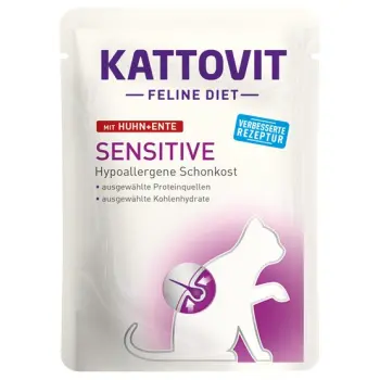 Kattovit Feline Diet Sensitive kurczak i kaczka saszetka 85g