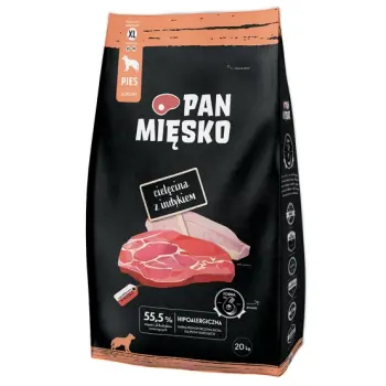 Pan Mięsko Karma sucha dla psa - cielęcina i indyk chrupki XL 20kg