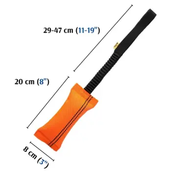Dingo Zabawka dla psa - Szarpak z węża strażackiego z rączką bungee pomarańczowy