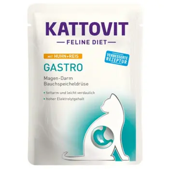 Kattovit Feline Diet Gastro kurczak i ryż saszetka 85g