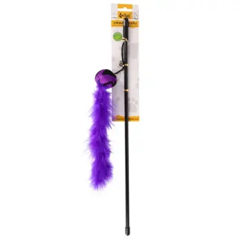 Dingo Wędka dla kota - piłka z ogonkiem fioletowa