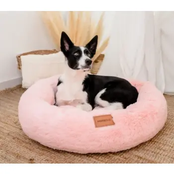 MIMIKO Pets Legowisko Shaggy okrągłe M 45cm różowe