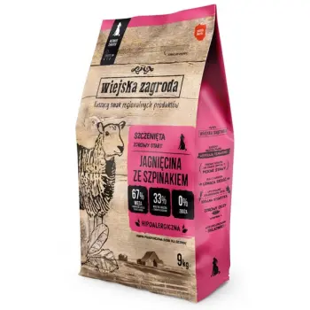 Wiejska Zagroda Dla Szczeniąt Jagnięcina Ze Szpinakiem 9kg