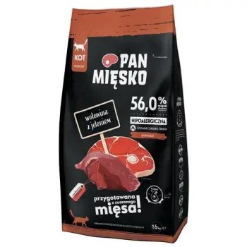PAN MIĘSKO Wołowina Z Jeleniem M Dla Kota 1,6kg