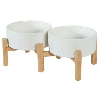 Zolux Miska ceramiczna dla psa i kota Keramo Duo 2x700ml biała