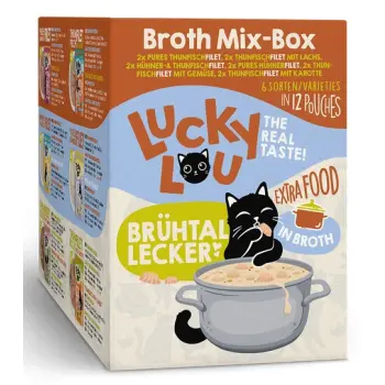 Lucky Lou Extrafood Broth-Mix-Box Multipack w bulionie saszetki 12x70g