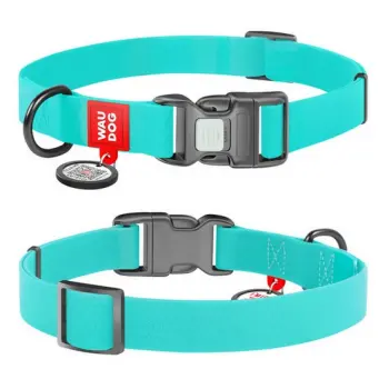 Collar WauDog Waterproof Obroża wodoodporna z QR-paszportem, akumulująca światło, plastikowy fastex, 15mm/25-35cm