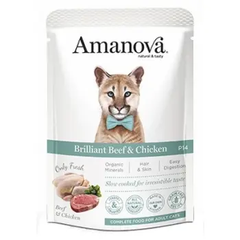 Amanova Cat Brilliant Beef & Chicken - wołowina i kurczak saszetka 85g [P14]