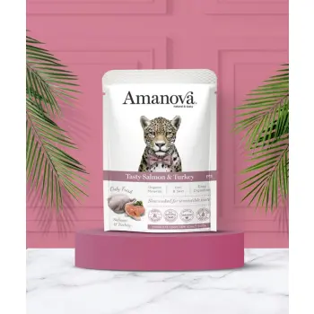 Amanova Cat Tasty Salmon & Turkey - łosoś i indyk saszetka 85g [P11]