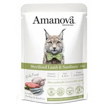 Amanova Cat Sterilised Lamb & Sardines - jagnięcina i sardynki saszetka 85g [P13]