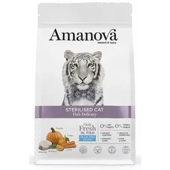 Amanova Cat Sterilised Fish Delicacy - biała ryba 1,5kg