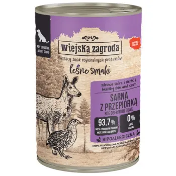 Wiejska Zagroda Leśne Smaki Sarna z przepiórką puszka 400g