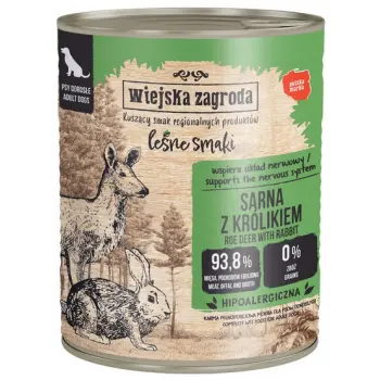 Wiejska Zagroda Leśne Smaki Sarna z królikiem puszka 800g