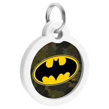 Collar WauDog Smart ID Zawieszka z QR-paszportem okrągła 3cm batman zielony