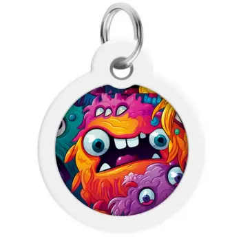 Collar WauDog Smart ID Zawieszka z QR-paszportem okrągła 3cm zębate potwory