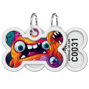 Collar WauDog Smart ID Zawieszka z QR-paszportem kość 4x3cm zębate potwory