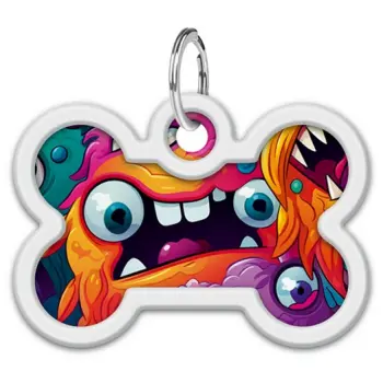 Collar WauDog Smart ID Zawieszka z QR-paszportem kość 4x3cm zębate potwory
