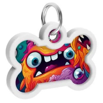 Collar WauDog Smart ID Zawieszka z QR-paszportem kość 4x3cm zębate potwory