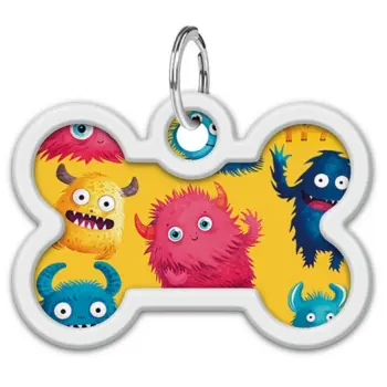 Collar WauDog Smart ID Zawieszka z QR-paszportem kość 4x3cm futrzane potwory