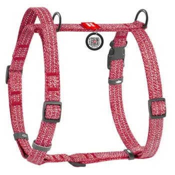 Collar WauDog Re-Cotton Szelki z rączką z regenerowanej bawełny anatomiczne w kształcie litery H, odblaskowe z QR-paszportem, plastikowy fastex, S cze