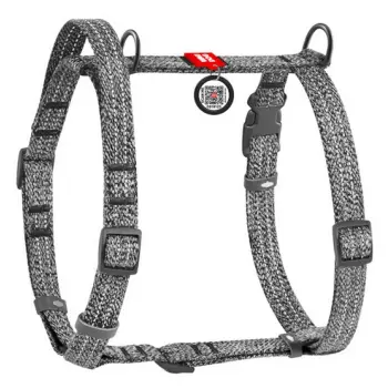 Collar WauDog Re-Cotton Szelki z rączką z regenerowanej bawełny anatomiczne w kształcie litery H, odblaskowe z QR-paszportem, plastikowy fastex, L sza
