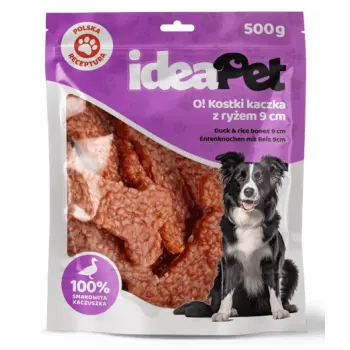 IdeaPet Kostki z kaczką i ryżem 9cm 500g